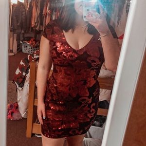 Red/Burgundy Semi-Formal Dress